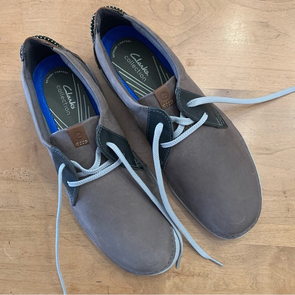 NEW. Men’s Clarke Gray Leather Shoes - 13 - Picture 9 of 11